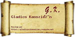 Gladics Kasszián névjegykártya